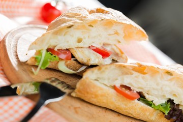 Panini, Sandwich, Salad.