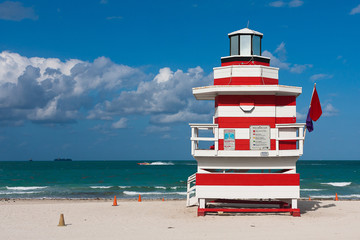 Colorfull Lifeguard Tower in South Beach, Miami, Florida