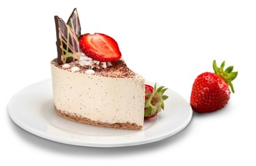 Cake, Strawberry, Portion.