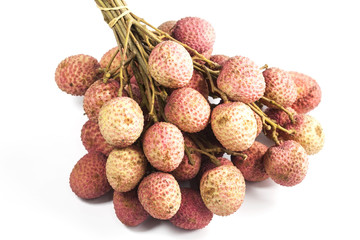 Litchi  fruit on white background