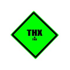 Thx black stamp text on green background