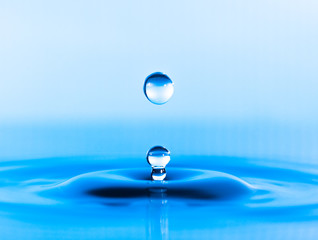 Blue Water drop splash