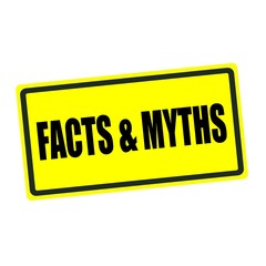 Facts and Myths back stamp text on yellow background