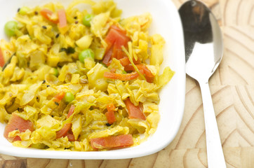 Yummy roti with cabbage curry