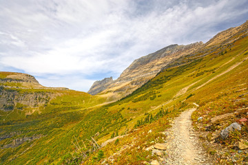 Trail into an Alpine Valley in Fall
