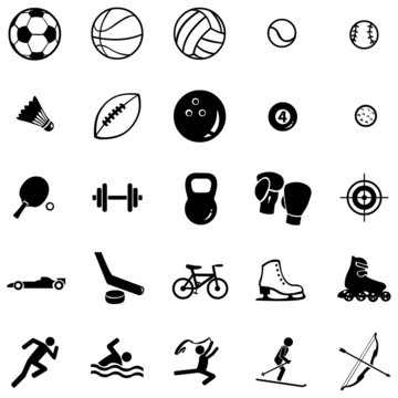 vector set of 25 sport icons