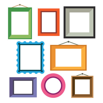 Vector set of different colorful photo frames