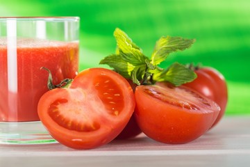 Tomato, closeup, vegetarian.