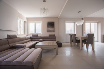 Fototapeta premium Spacious up-to-date living room