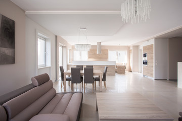 Dining table in lounge