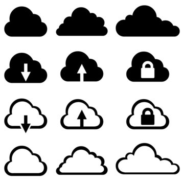 Vector Set of Cloud Icons