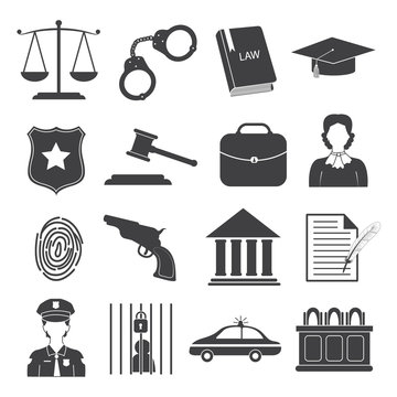 Law and Justice Icons Set