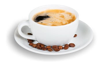 Cup, black, white.