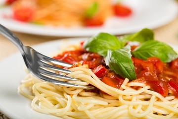 Spaghetti, italian, tomato.