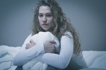 Woman with deep depression
