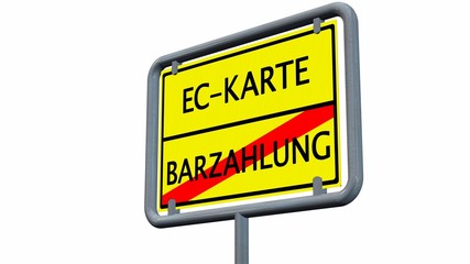 EC-Karte / Barzahlung - Schild