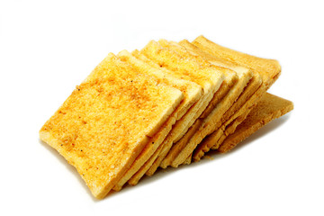 garlic bread against white background