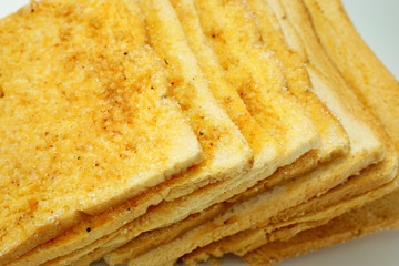 garlic bread against white background