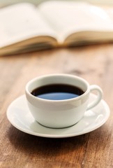 Cup, white, black.