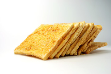 garlic bread against white background