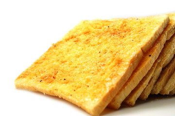 garlic bread against white background