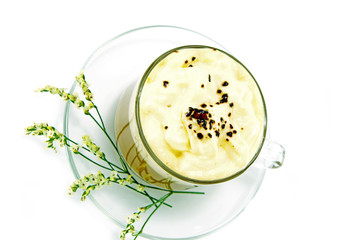 True Brazilian Arabica Coffee with whipped cream.