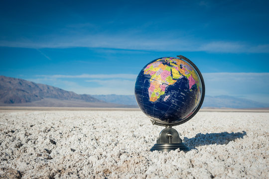 World Globe in Desert