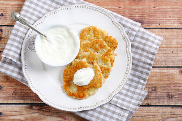 Nutritionally pancakes on white plate