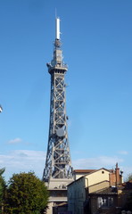 Fototapeta na wymiar Metallic tower in Fourviere district in Lyon, France