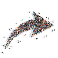 Obraz premium People in the form of arrows.