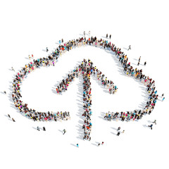 people in the shape of clouds.