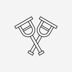 Crutch line icon
