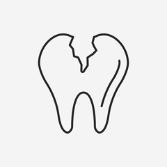 dentist tooth line icon