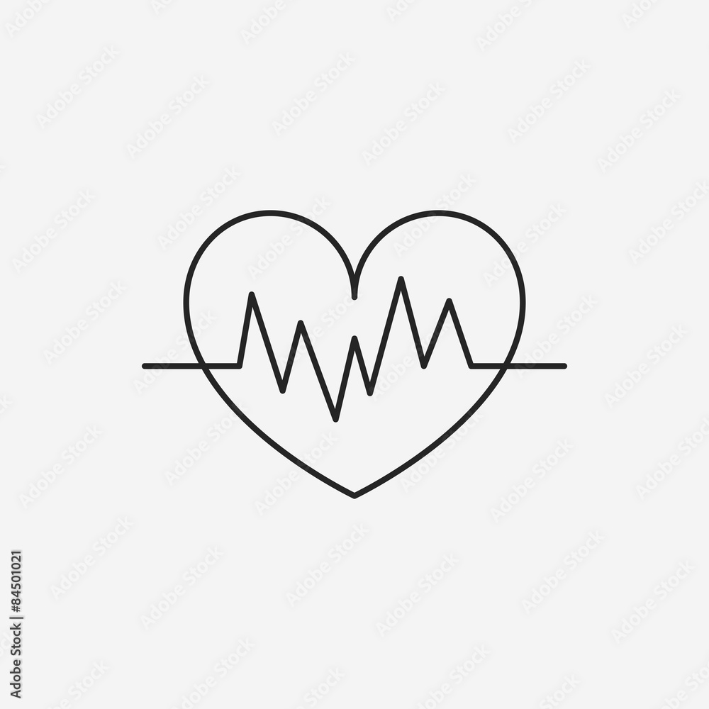 Sticker ecg line icon