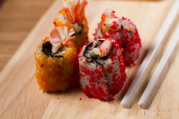 Crab roe sushi fillings