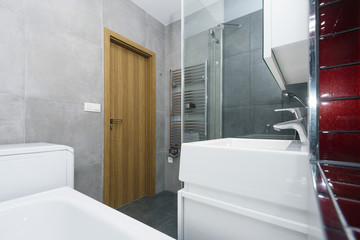 interior of modern small bathroom