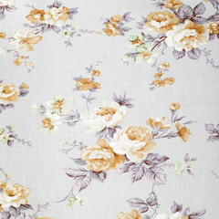 Fototapeta na wymiar vintage style of tapestry flowers fabric pattern background