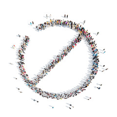 people in the shape of a stop sign.