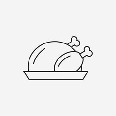 chicken line icon