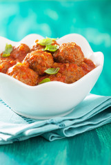 meatballs with tomato sauce in bowl