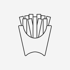 french fries line icon