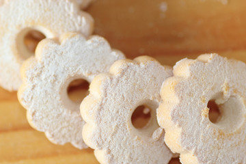 Italian Canestrelli cookies on a table