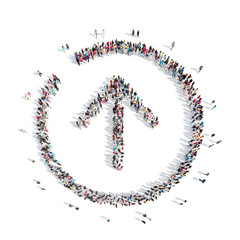 People in the form of arrows.