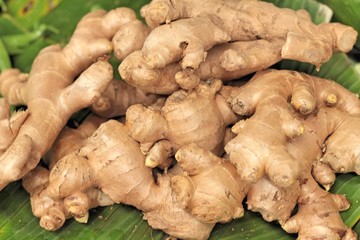 Ginger root in the market