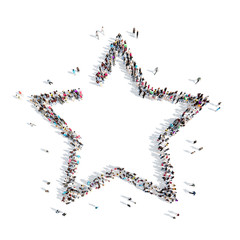 people in the shape of  sign star.