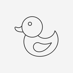 baby toy duck line icon