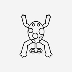 baby toy frog line icon