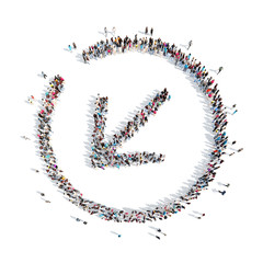 People in the form of arrows.