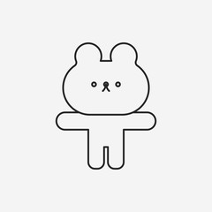 rabbit doll line icon