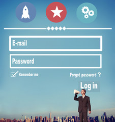 E-mail Identity Password Memebership Sing In Web Page Concept